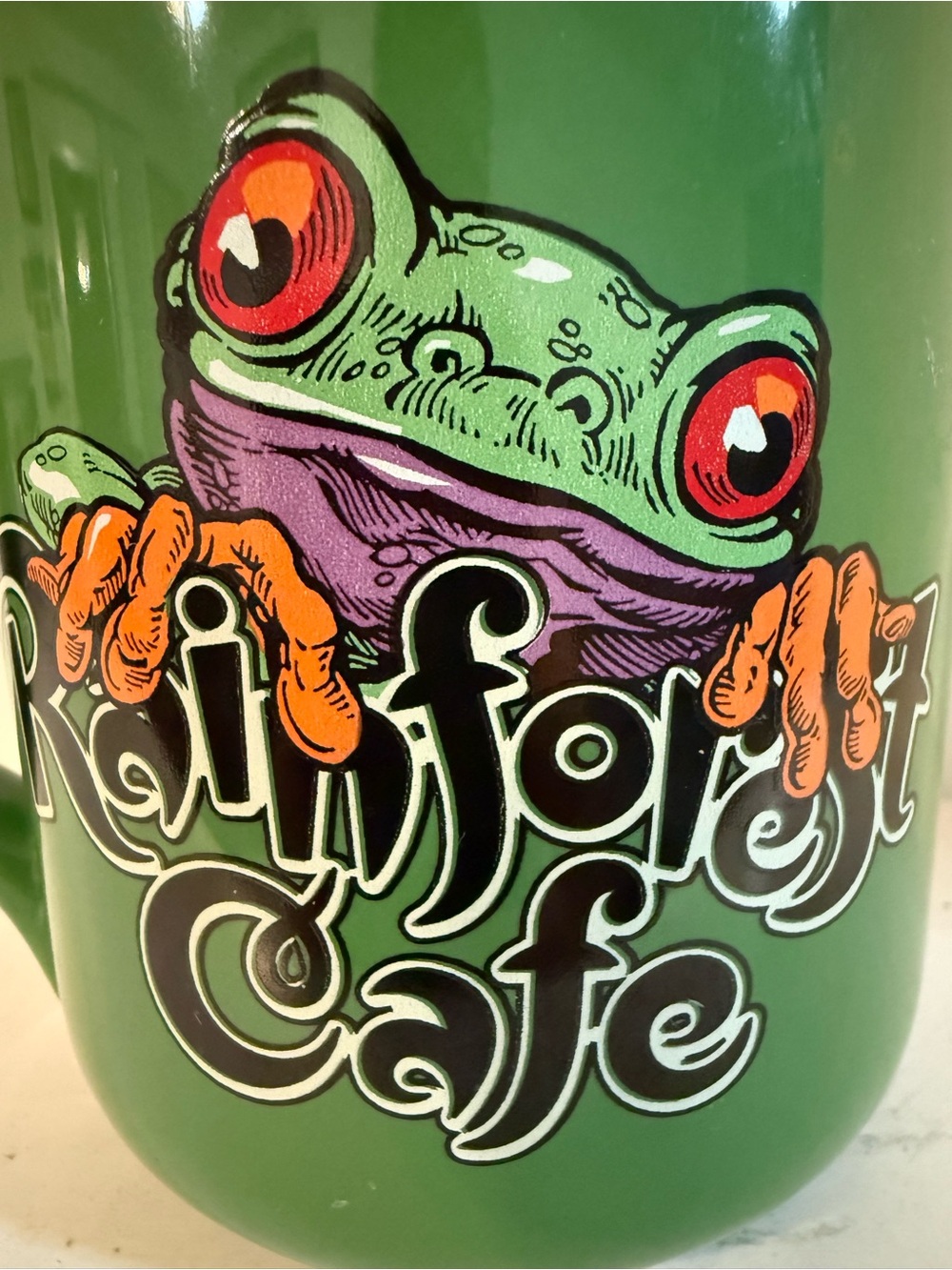 Rainforest Cafe Frog Mug large 16 ounce Vintage 4.25 inches tall - Picture 2 of 10